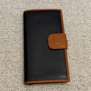 Celine Black and Brown Vintage Leather Wallet